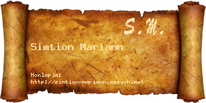 Simtion Mariann névjegykártya